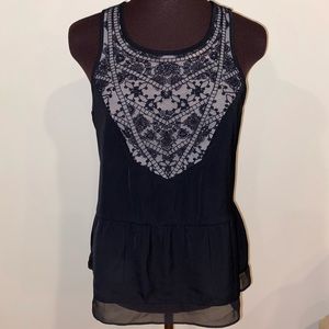 Beautiful Black Top with Lace Designs